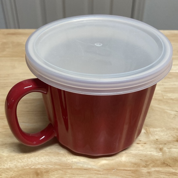 Good Cook Red 18 oz Soup Mug with Lid - Picture 7 of 9